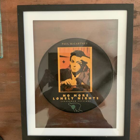 Paul McCartney WALL ART "No More Lonely Nights " Vinyl Record FRAMED - Picture 1 of 4